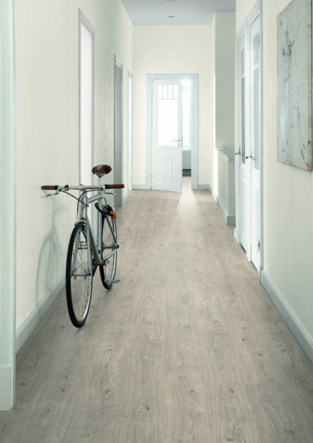 Revêtement de sol stratifié Aqua chêne Berdal gris 833  - EGGER 