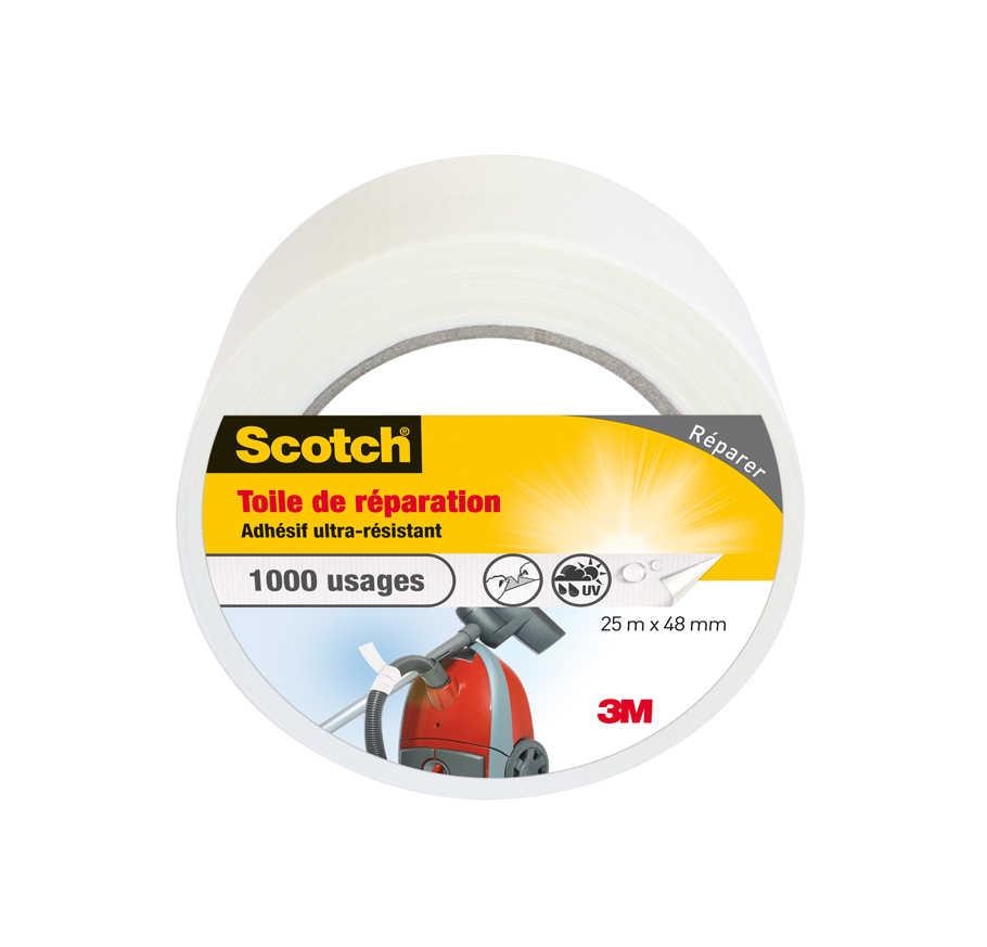 Toile adhésive de réparation blanc 25mx48mm - SCOTCH™