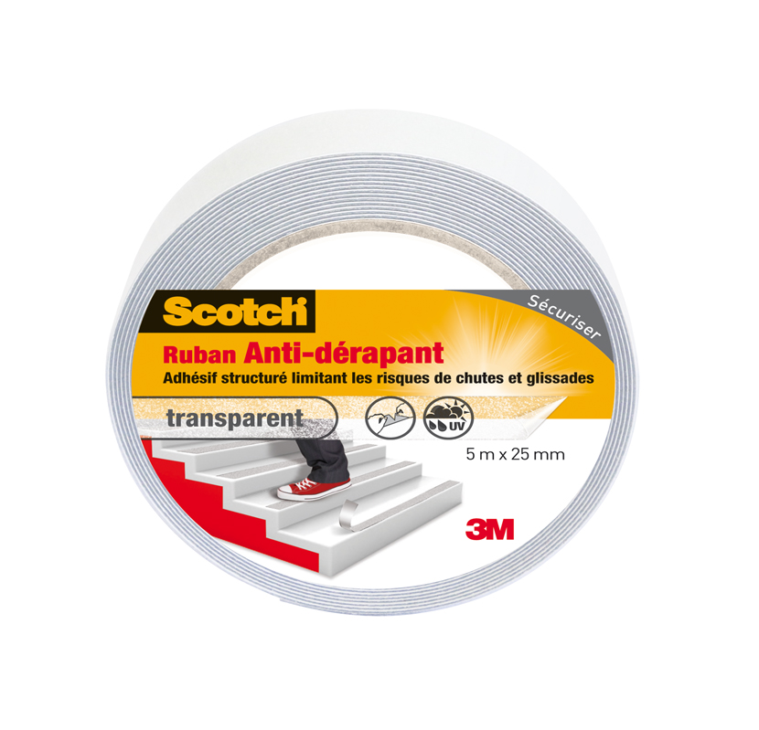 Ruban anti-dérapant transparent 5mx25mm - SCOTCH™