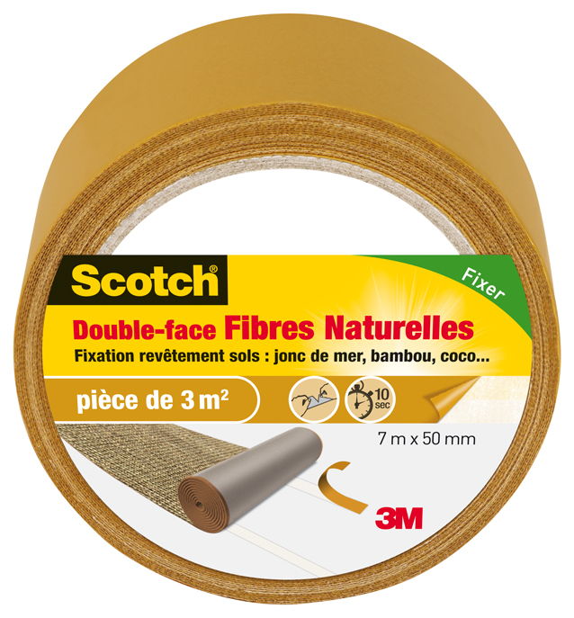 Adhésif moquette double face fibres naturelles 7mx50mm - SCOTCH™