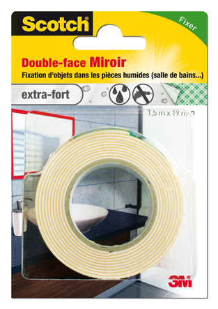 Adhésif moquette double face miroirs 1,5mx19mm - SCOTCH™
