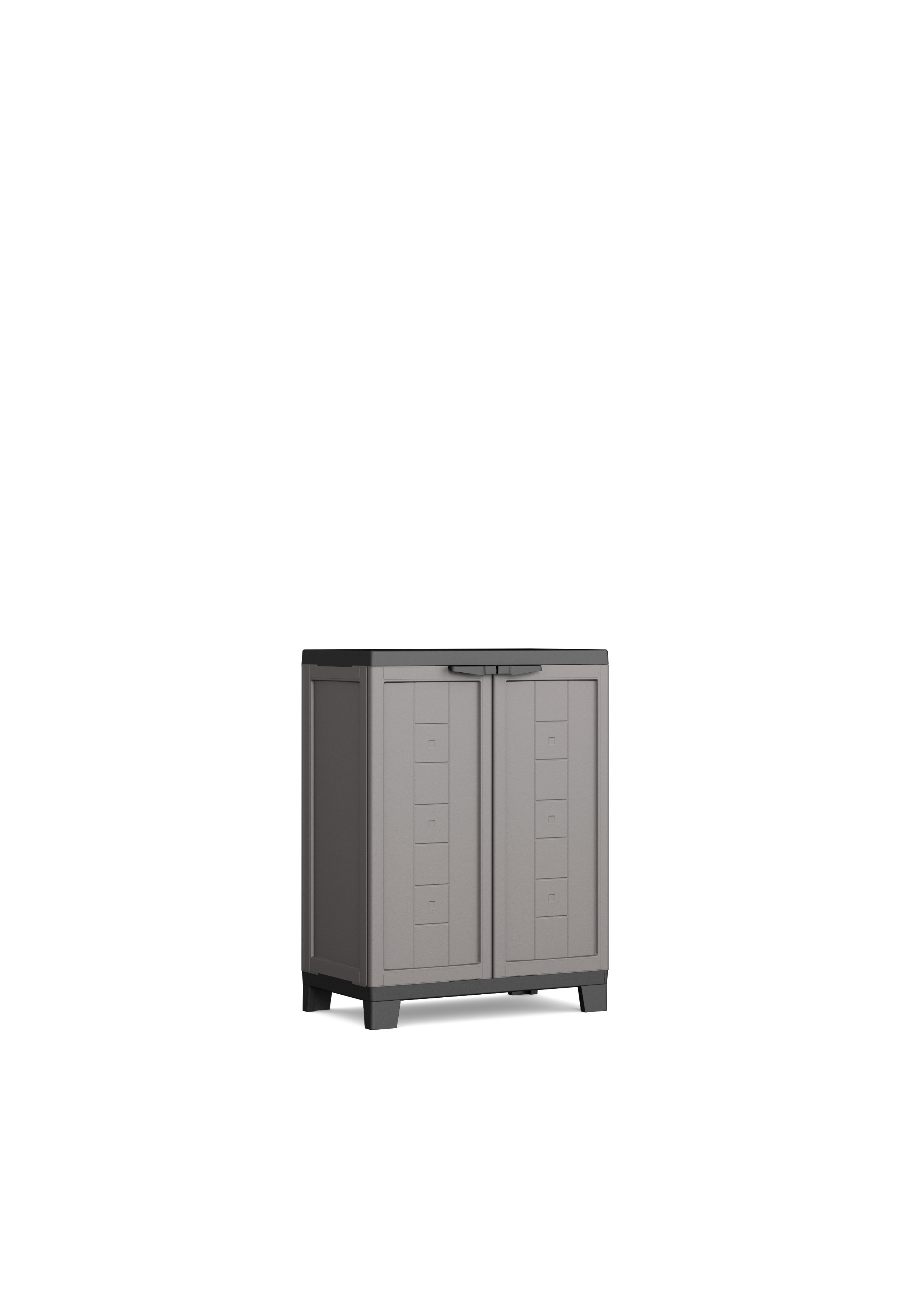 Armoire de rangement basse résine H93XL68XP39cm gris/noir - 1ER