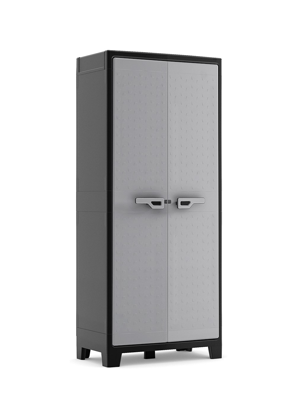 Armoire rangement résine Multispace Evoca H182xL80xP44 gris/noir - KIS