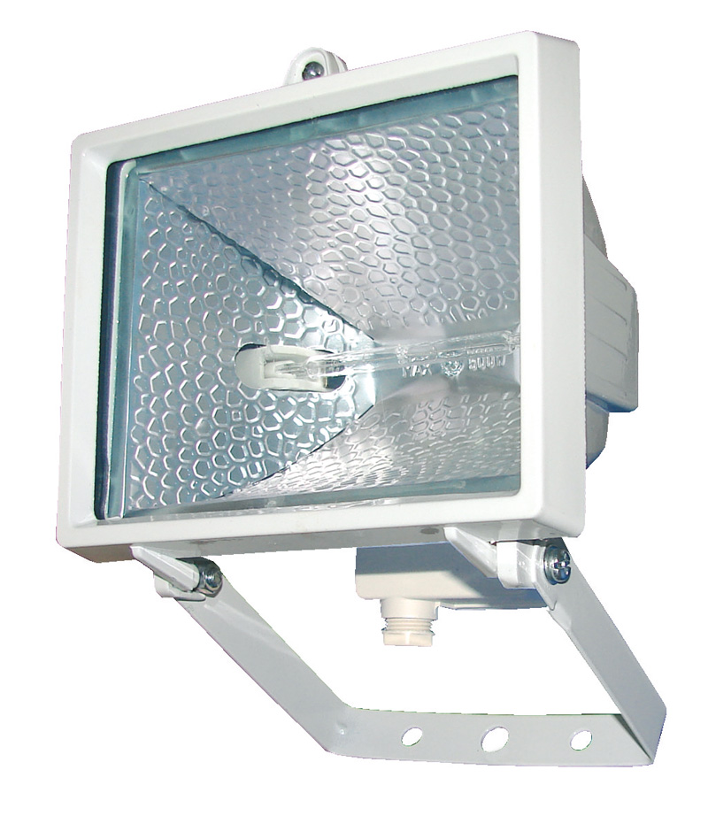 Projecteur extérieur éco-halogène 400 W coloris blanc - TIBELEC