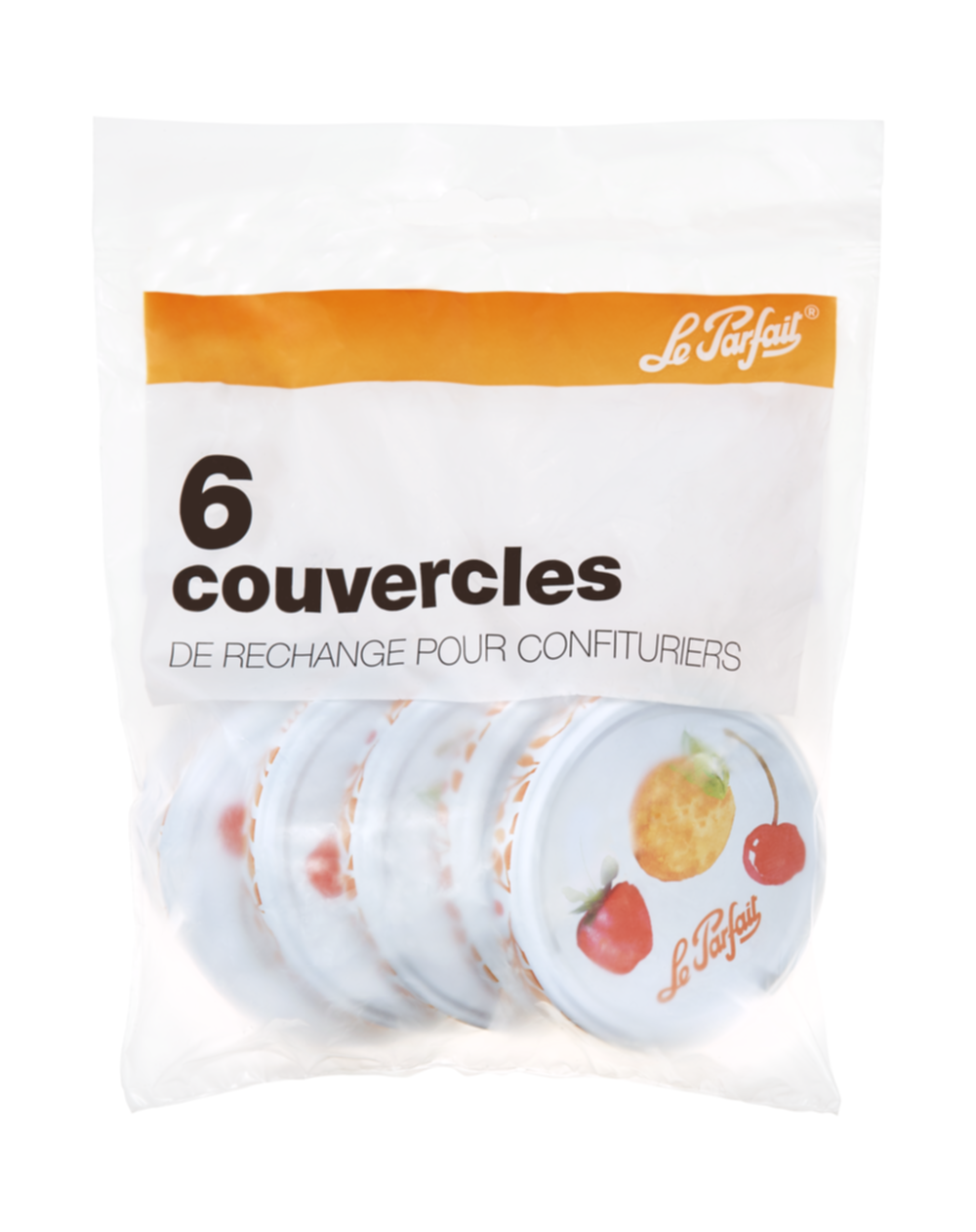 6 Couvercles Décorés pour Confiturier Ø82mm - LE PARFAIT
