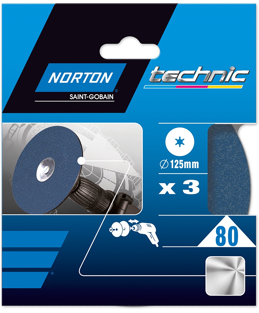 Disques fibres tôle rouille peinture Ø127x12mm Grain 80 - NORTON