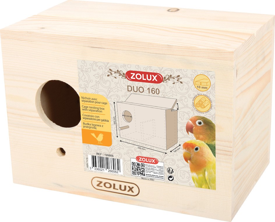 Nichoir en Bois Séparation Spécial Agapornis - ZOLUX
