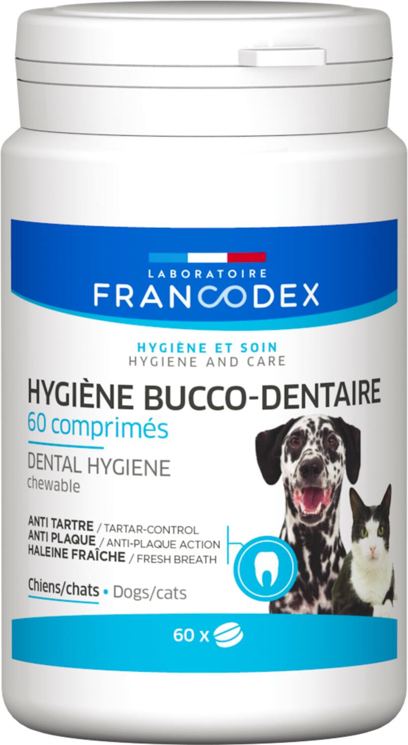 Comprimé dentifrice à croquer chien chat x20