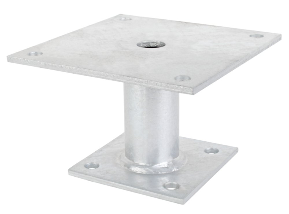 Pied de poteau à cheviller 150x5mm Ø11mm 8 trous - ALBERTS