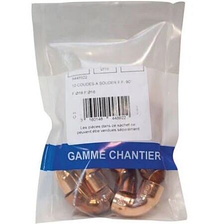 10 coudes 90° cuivre à souder FF Ø16 - 8448922 - BOUTTE
