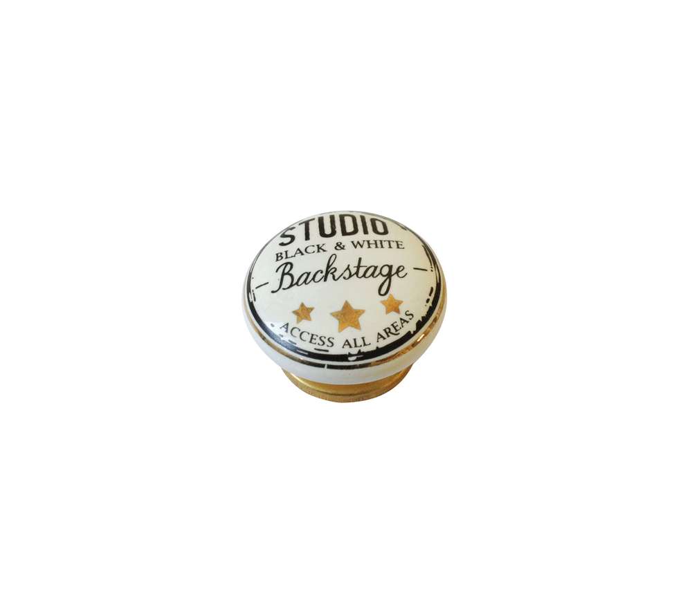 Bouton meuble Studio Céramique Blanc ø40mm h26mm - B BEAUTY
