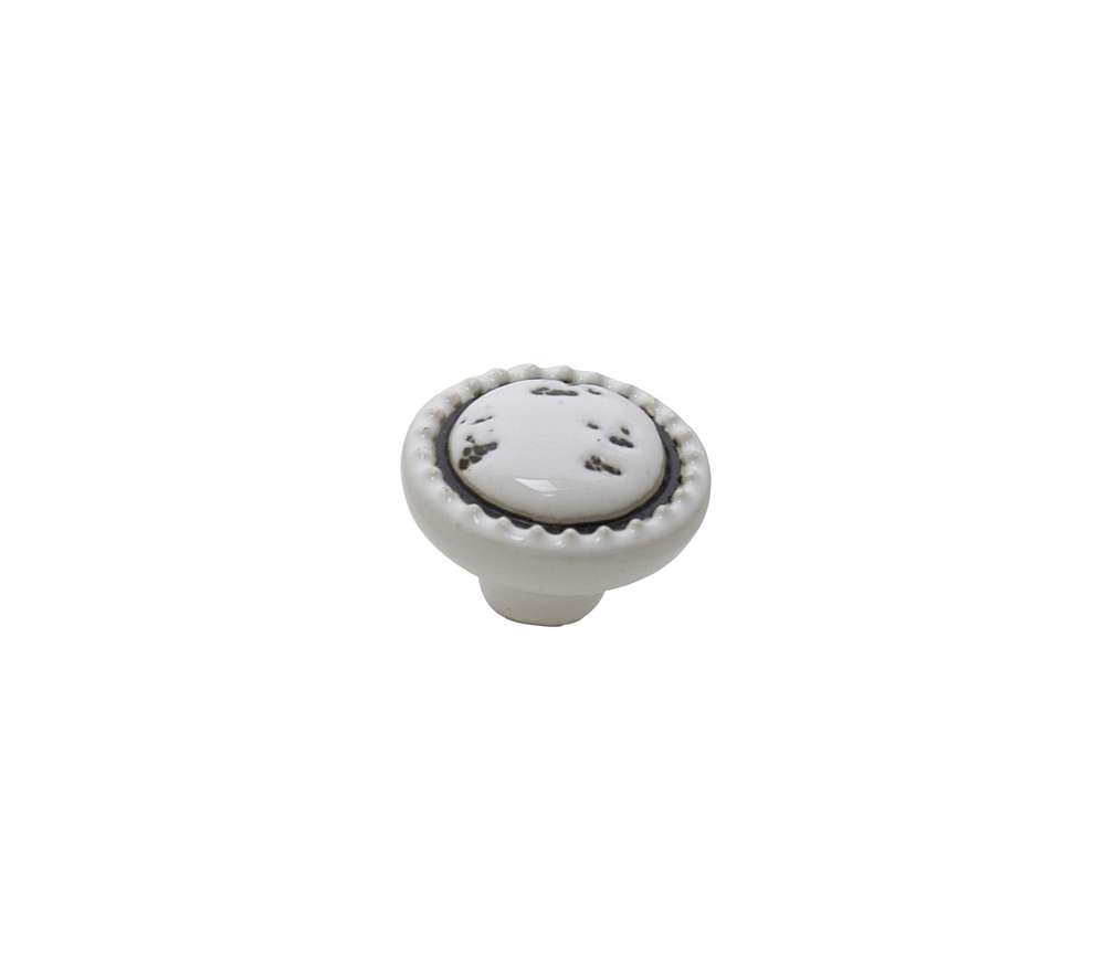 Bouton meuble Email Ceramique Beige ø46mm h28mm - B BEAUTY 
