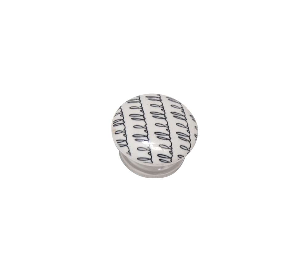 Bouton meuble Elle Céramique Noir ø40mm h26mm - B BEAUTY