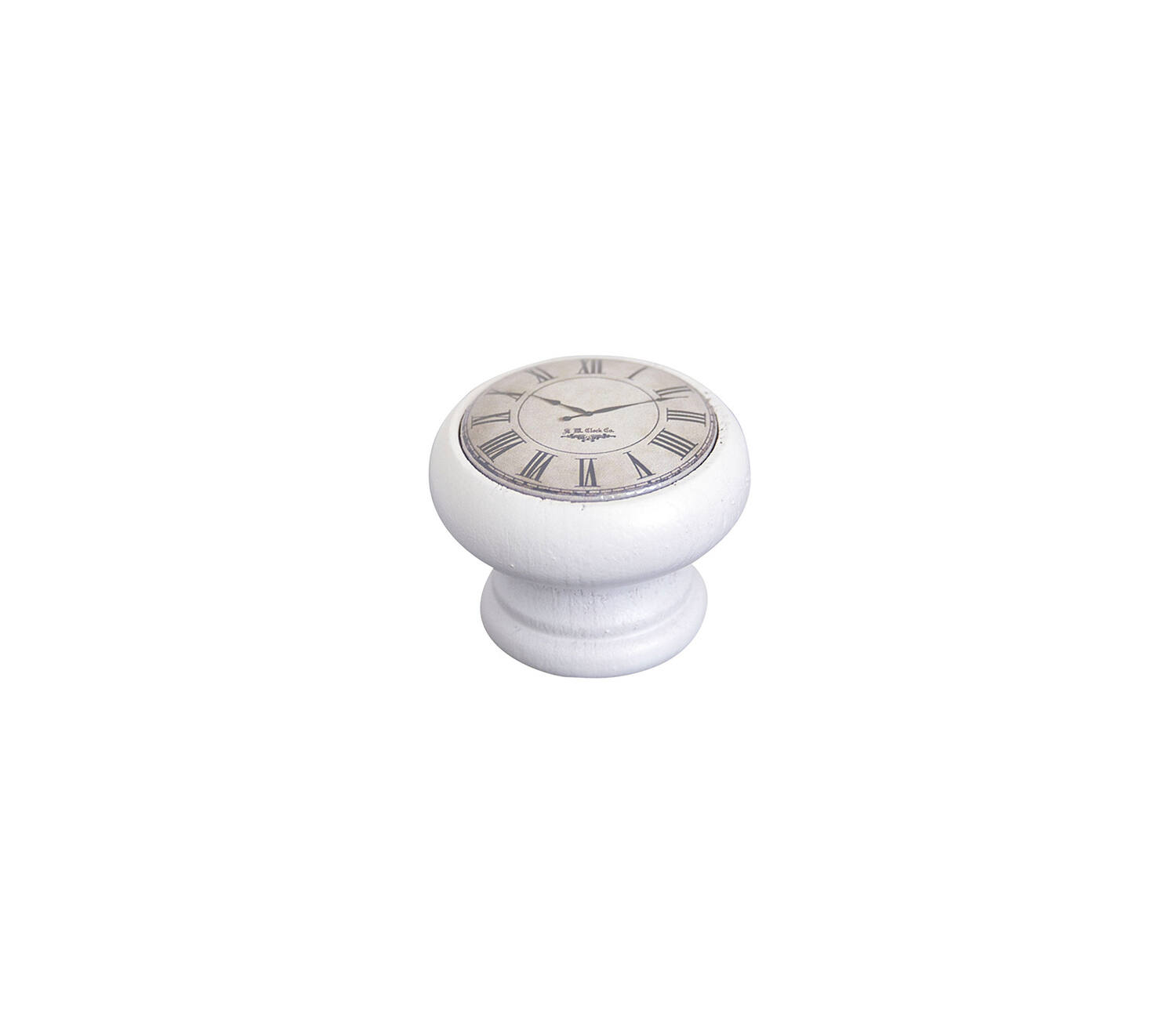 Bouton meuble Clock Bois Blanc ø40mm h29mm - B BEAUTY