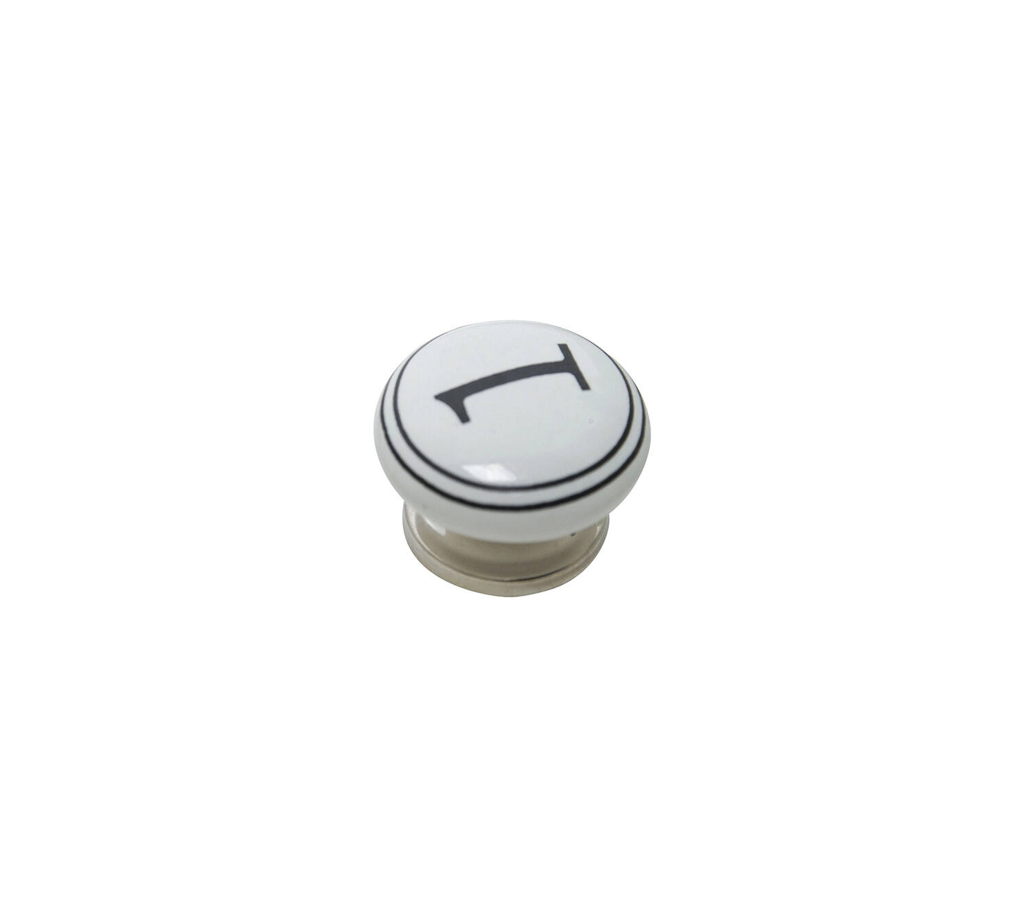 Bouton meuble Chiffre 1 Céramique Noir ø39mm h22mm - B BEAUTY