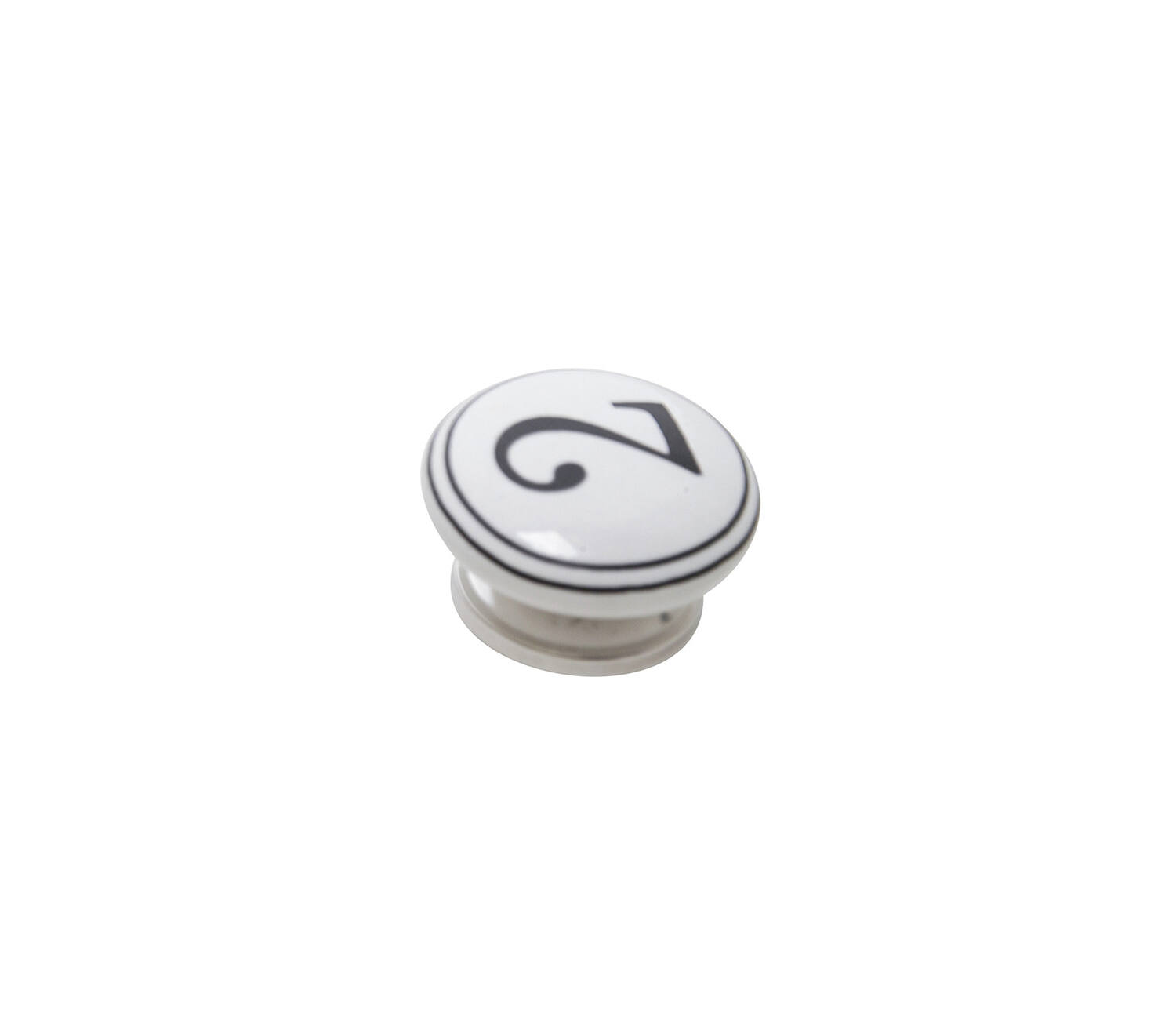 Bouton meuble Chiffre 2 Céramique Noir ø39mm h22mm - B BEAUTY