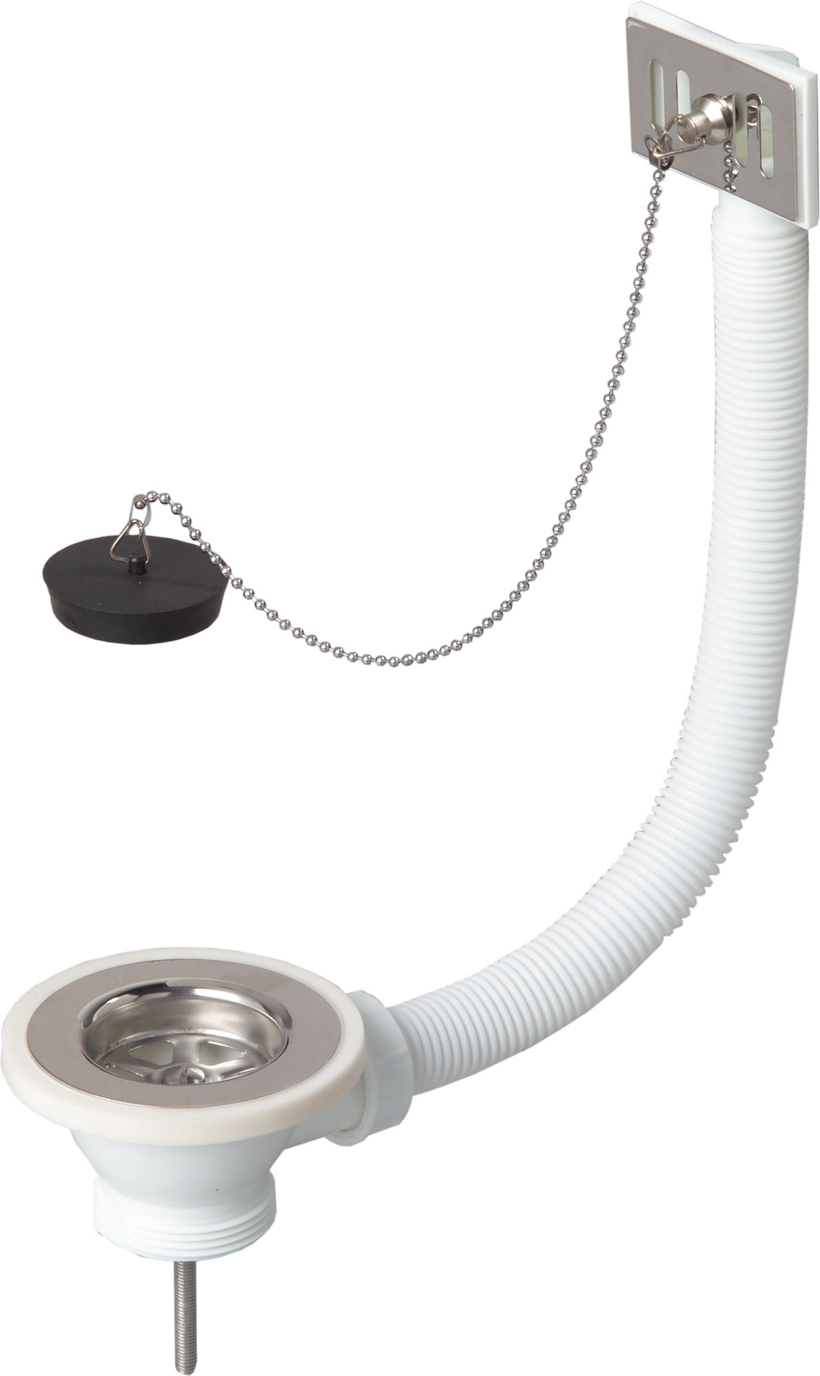 Bonde à bouchon pour évier 1 bac Ø60 mm avec trop-plein - WIRQUIN