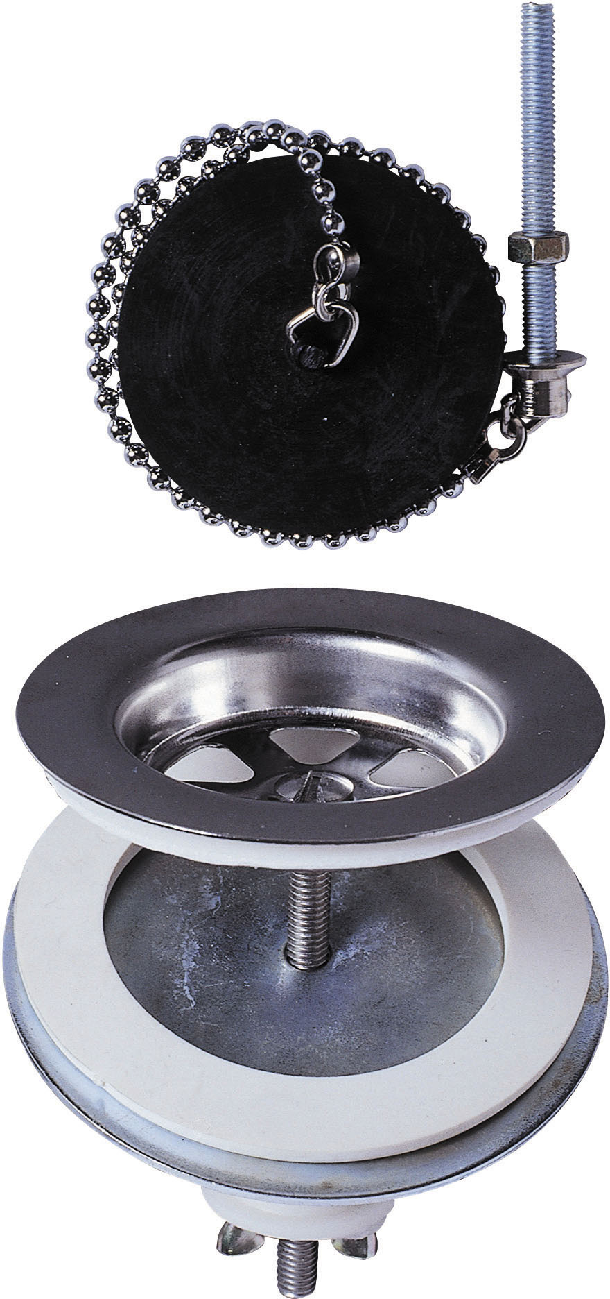 Bonde à plateau Ø60 mm pour éviers 2 bacs - WIRQUIN