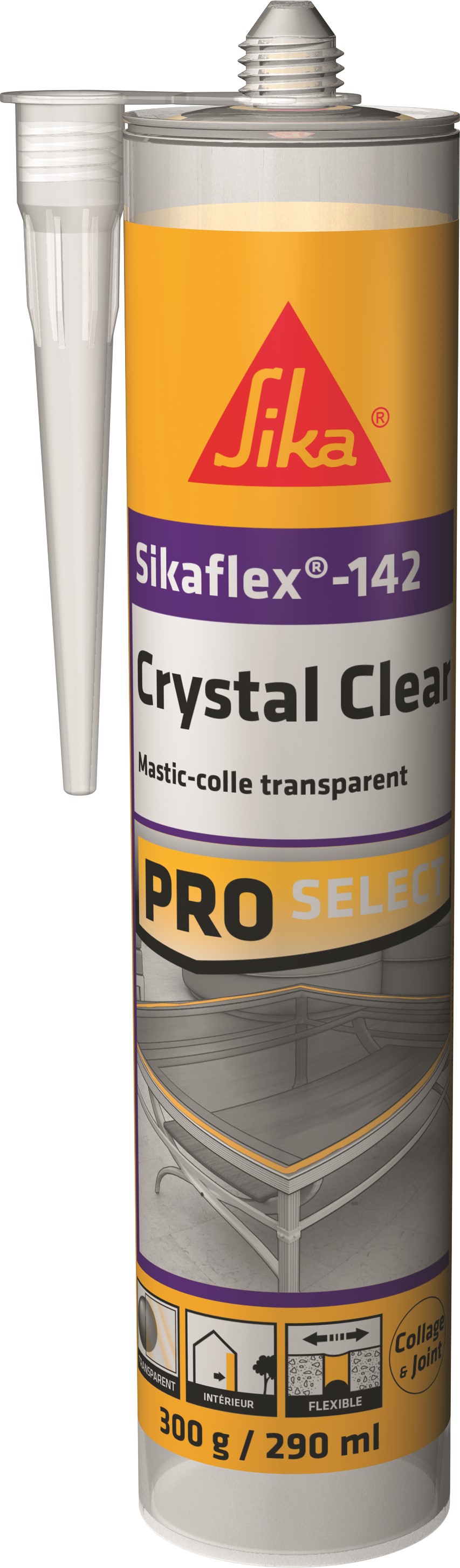 Mastic colle Sikaflex 290g incolore SIKA