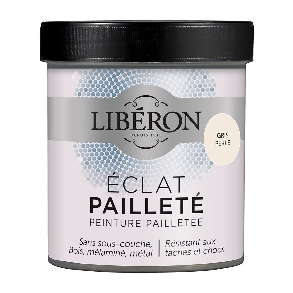 Peinture paillette Meuble Caséine 0,5L Gris Perle