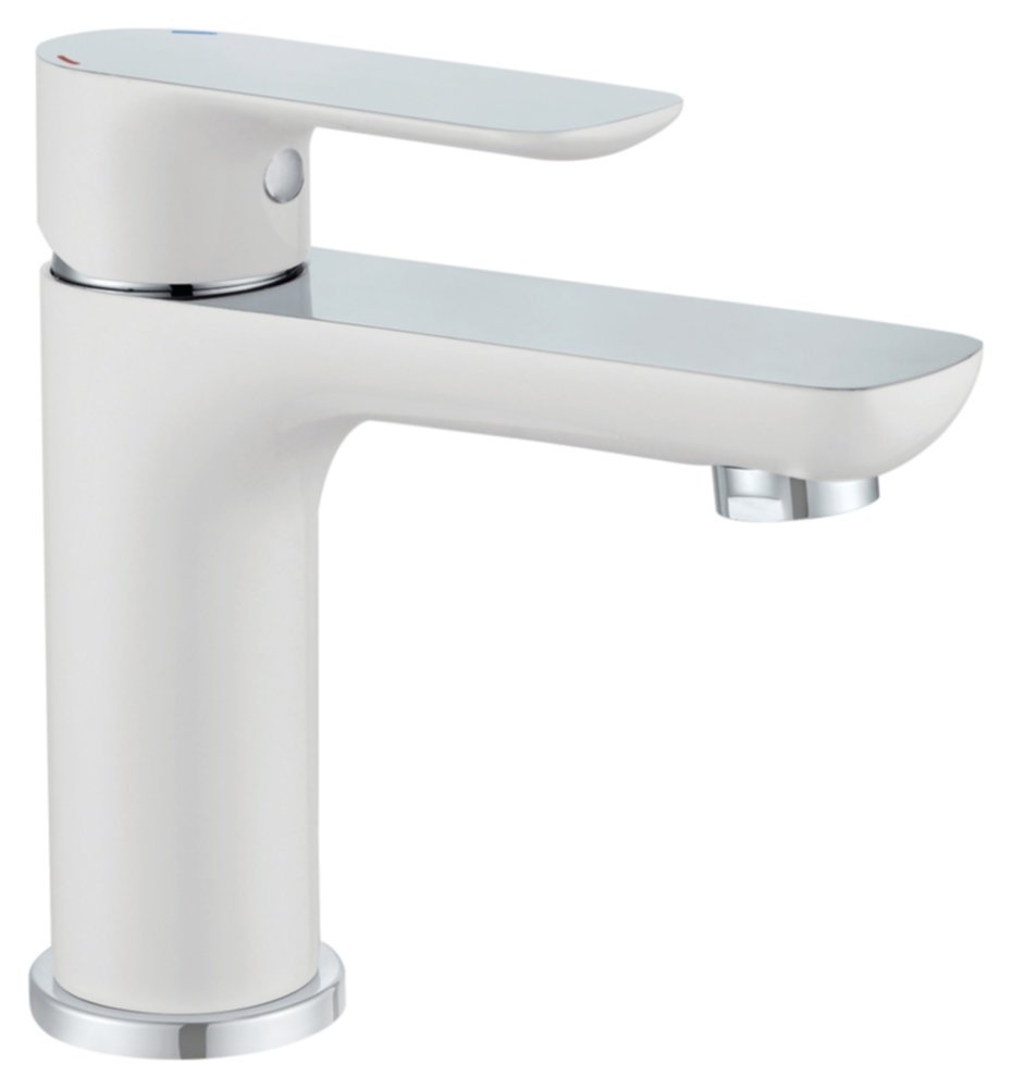 Mitigeur lavabo Acadia chromé blanc - INVENTIV