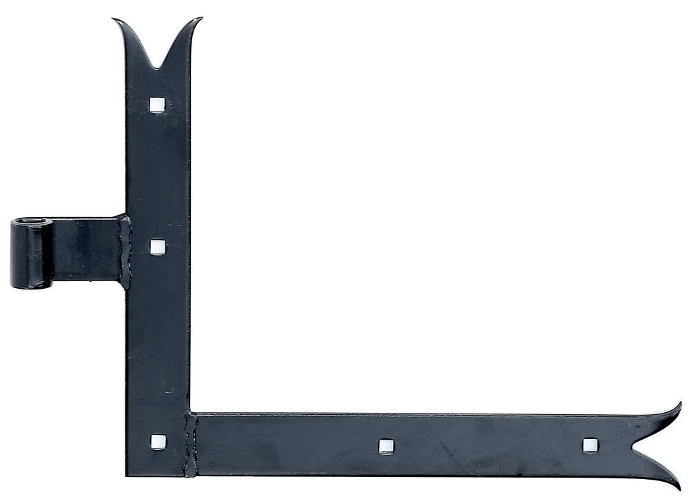 Penture équerre queue de carpe droit Ø14mm 25x3,5x30cm noir - ALBERTS