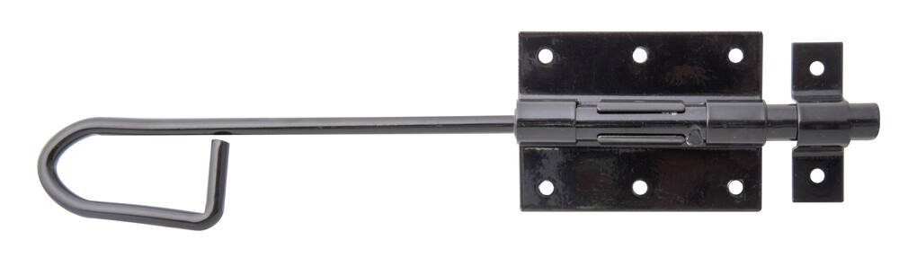 Verrou baïonnette + gâche attachée Ø13,5mm 6,7x30cm noir - ALBERTS