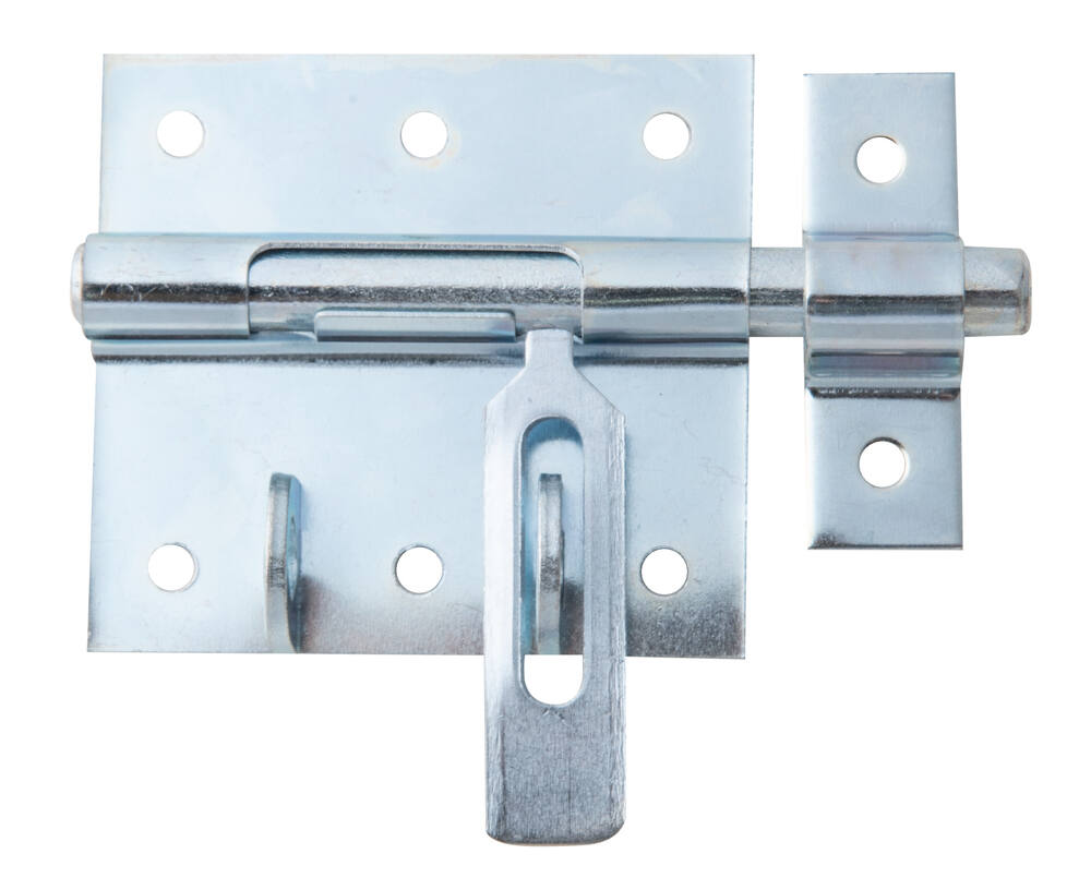 Verrou de box poignée plate + gâche attachée Ø9,5mm 6,7x10cm - ALBERTS