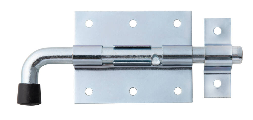 Verrou pistolet de box bouton + gâche attachée Ø11,5mm 6,6x14,3cm - ALBERTS
