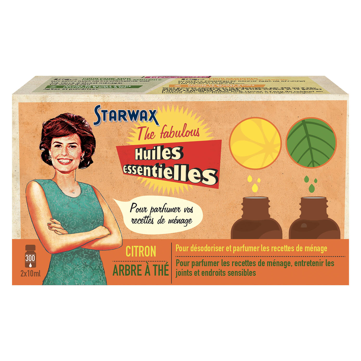 2 Huiles Essentielles Citron et Arbre à Thé 2x10ml - STARWAX THE FABULOUS