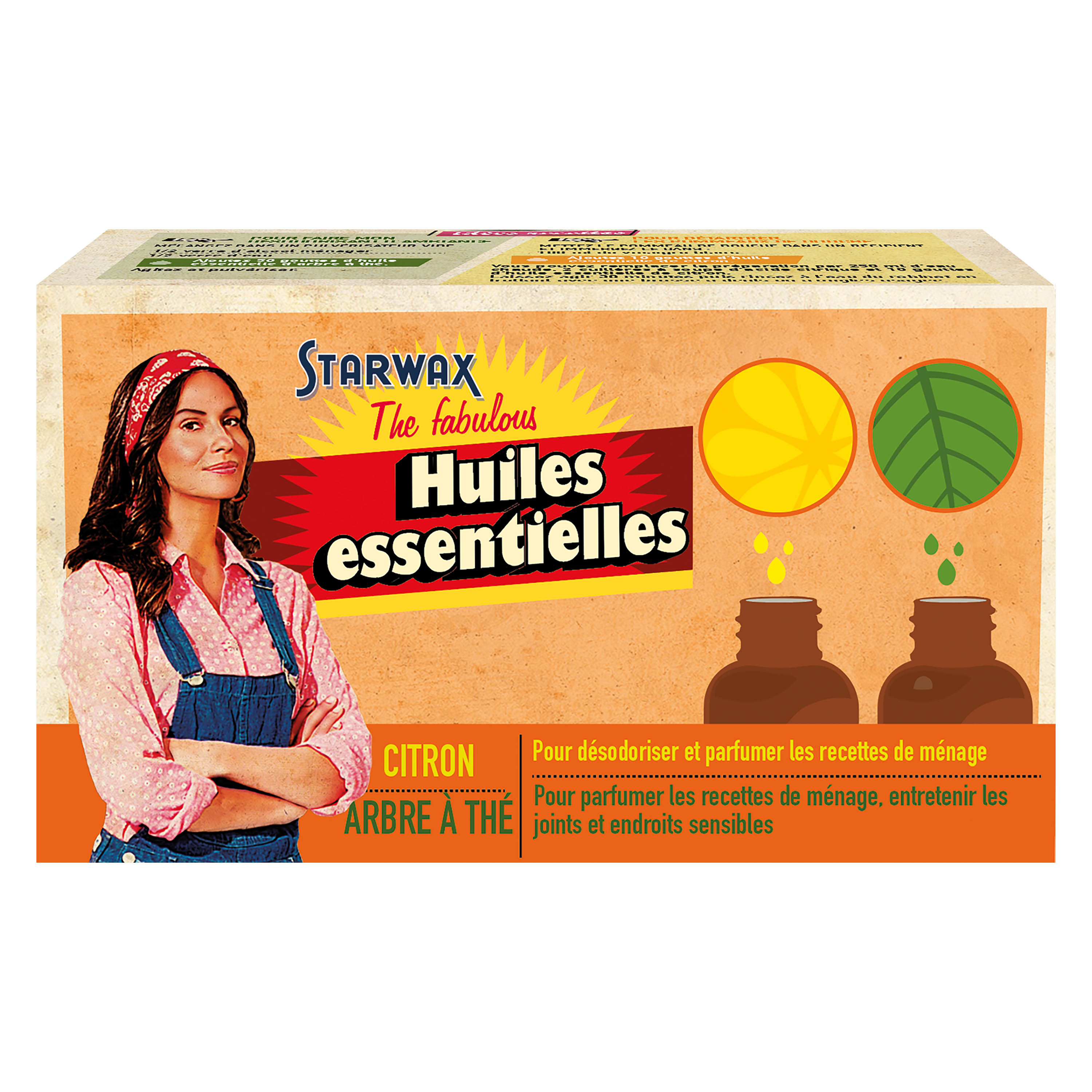2 Huiles Essentielles Citron et Arbre à Thé 2x10ml - STARWAX THE FABULOUS