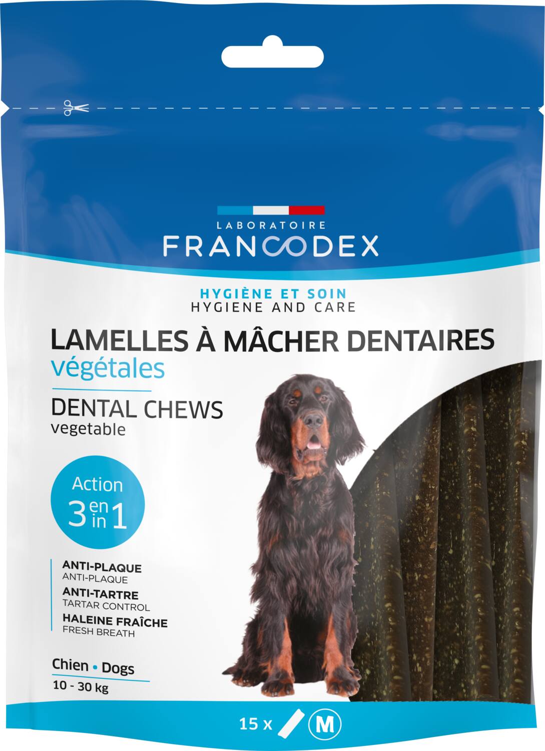 15 Lamelles à mâcher dentaires végétales chien - FRANCODEX