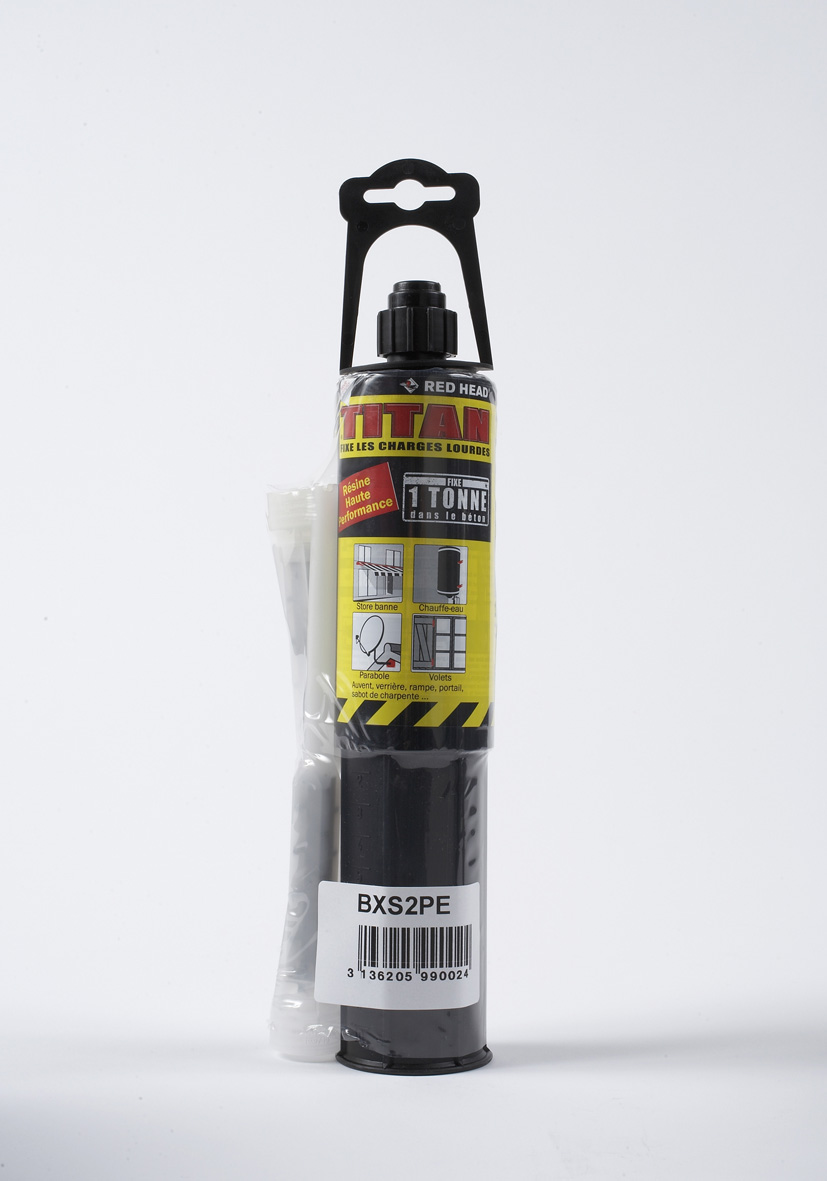 Cartouche TITAN de 150ml ton gris + 2 buses + 1 poussoir RED HEAD 