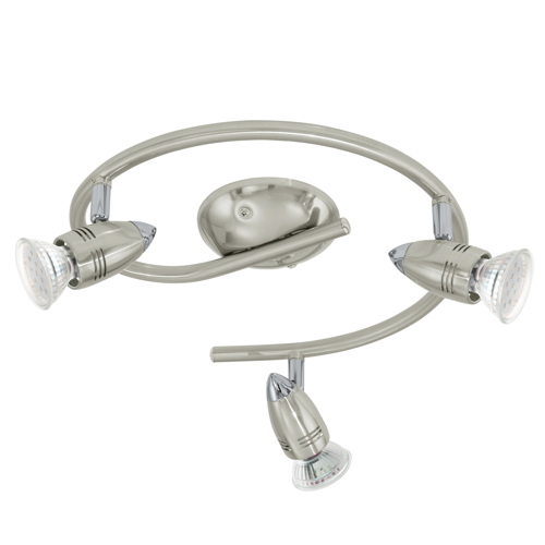 Spot Magnum en acier satin nickel chrome GU10-LED incl. 3 x 3W 3000K - EGLO