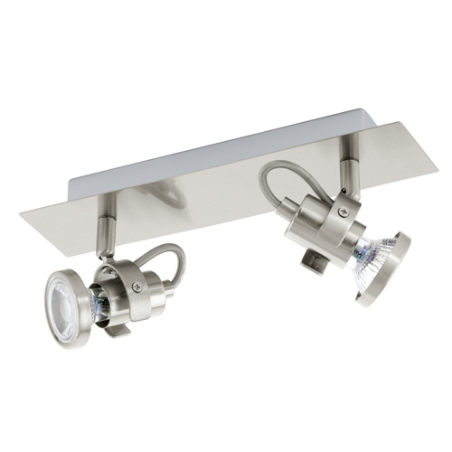 Réglette 2 lumières Tukon3 LED/3,3W acier/nickel mat