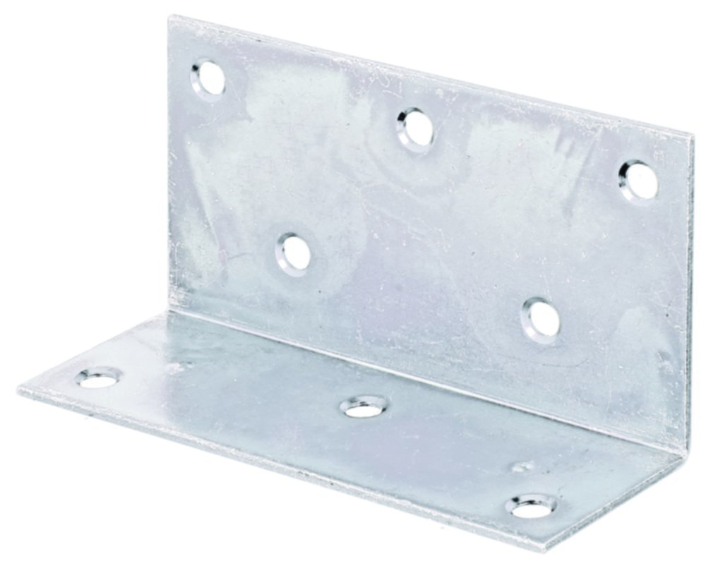Équerre large côtés inégaux 115x40x2mm Ø6,8mm 8 trous - ALBERTS