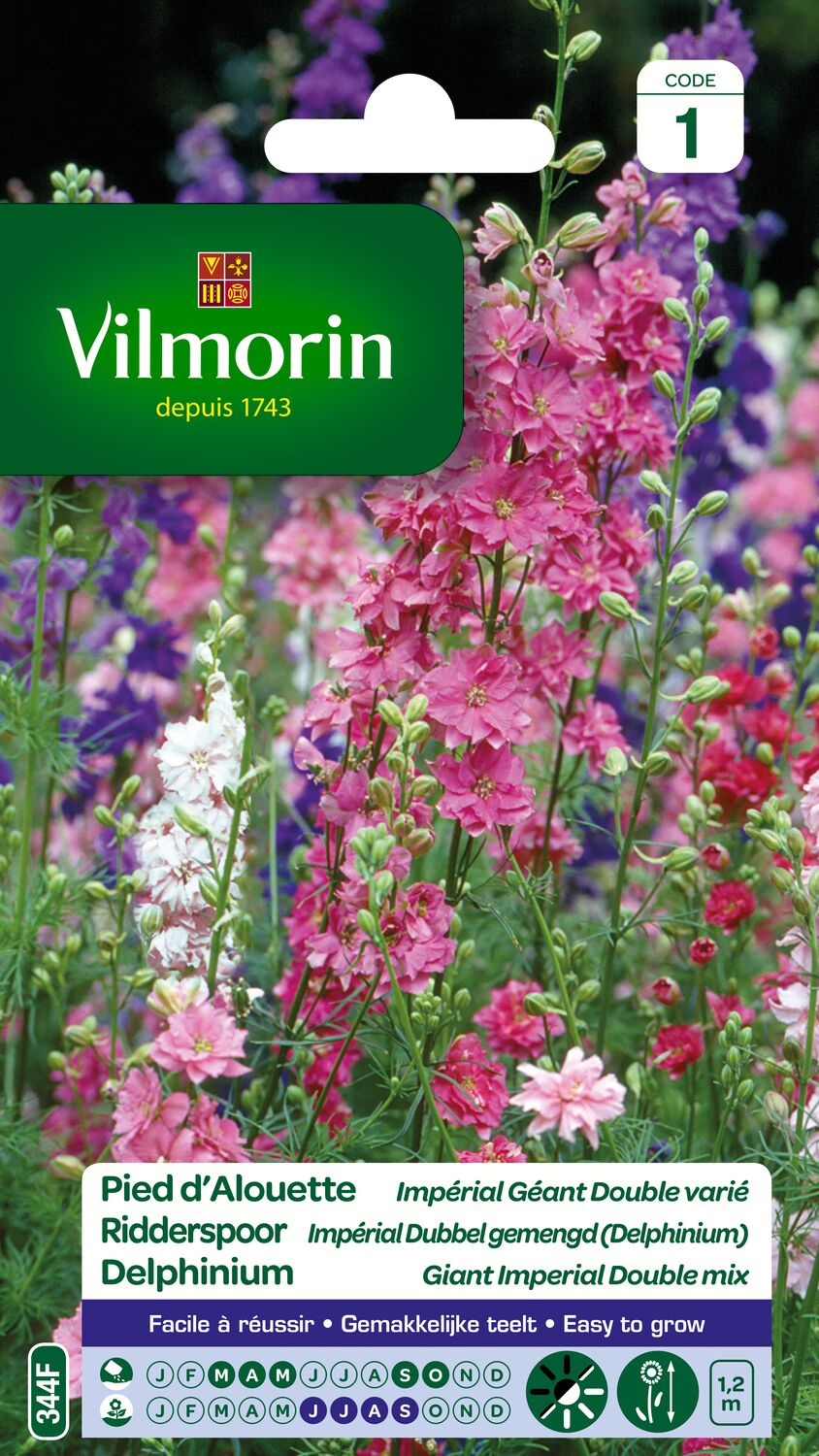 Graines Pied d'Alouette Impérial Géant Double Varié - VILMORIN