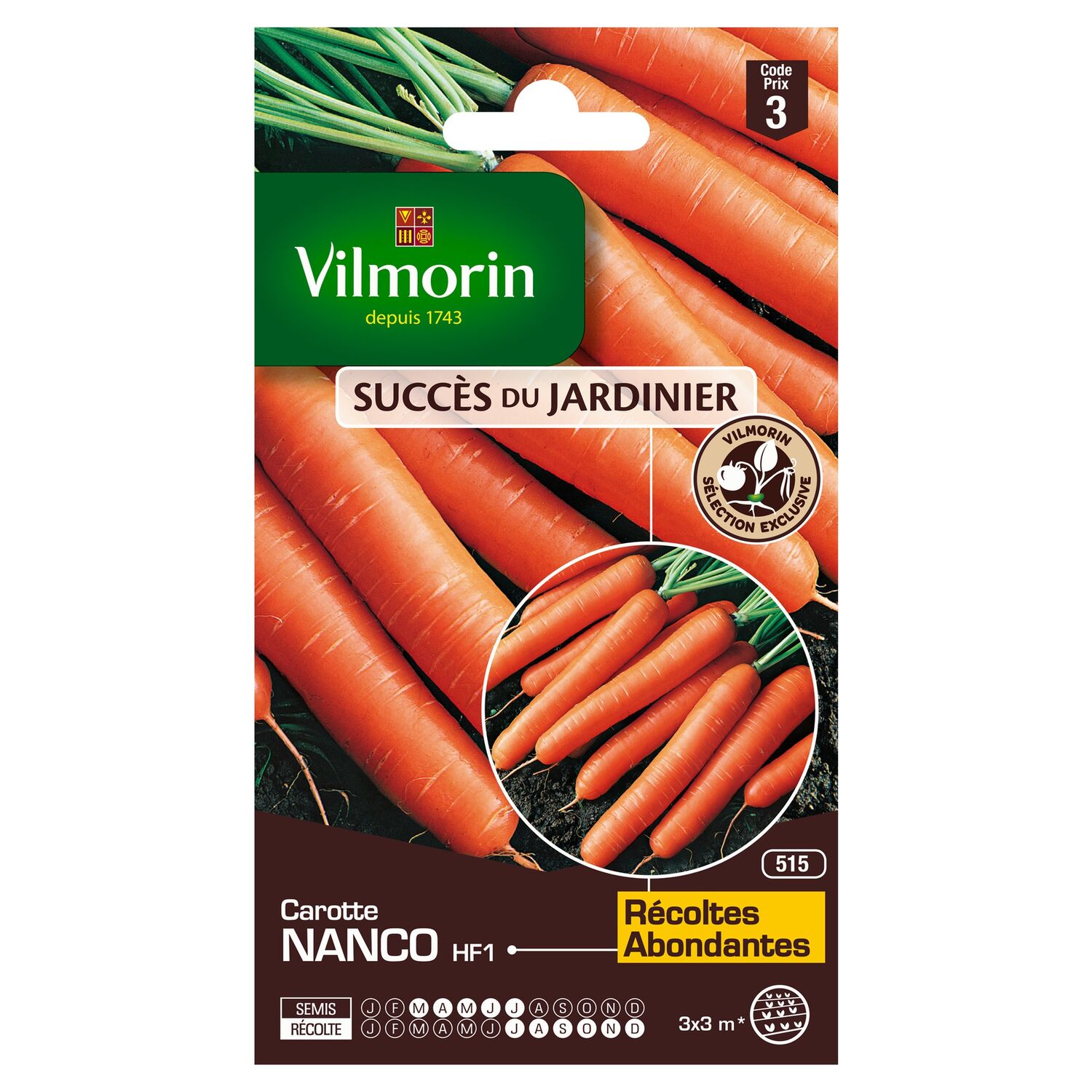 Graines Carotte Nanco HF1 - VILMORIN