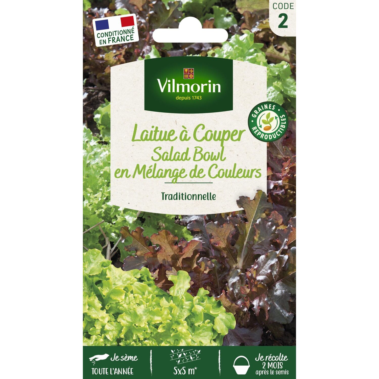 Graines Laitue à Couper en Mélange - VILMORIN