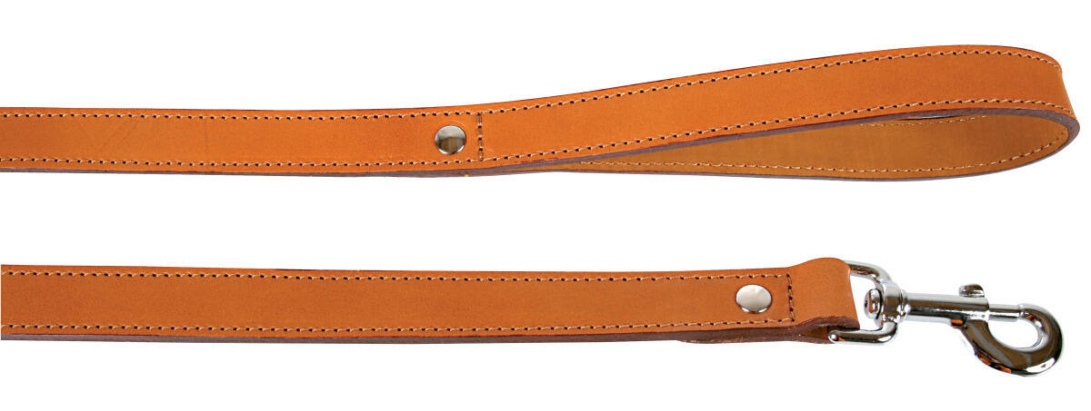 LAISSE DOUBLE MARRON CUIR 1M/25MM