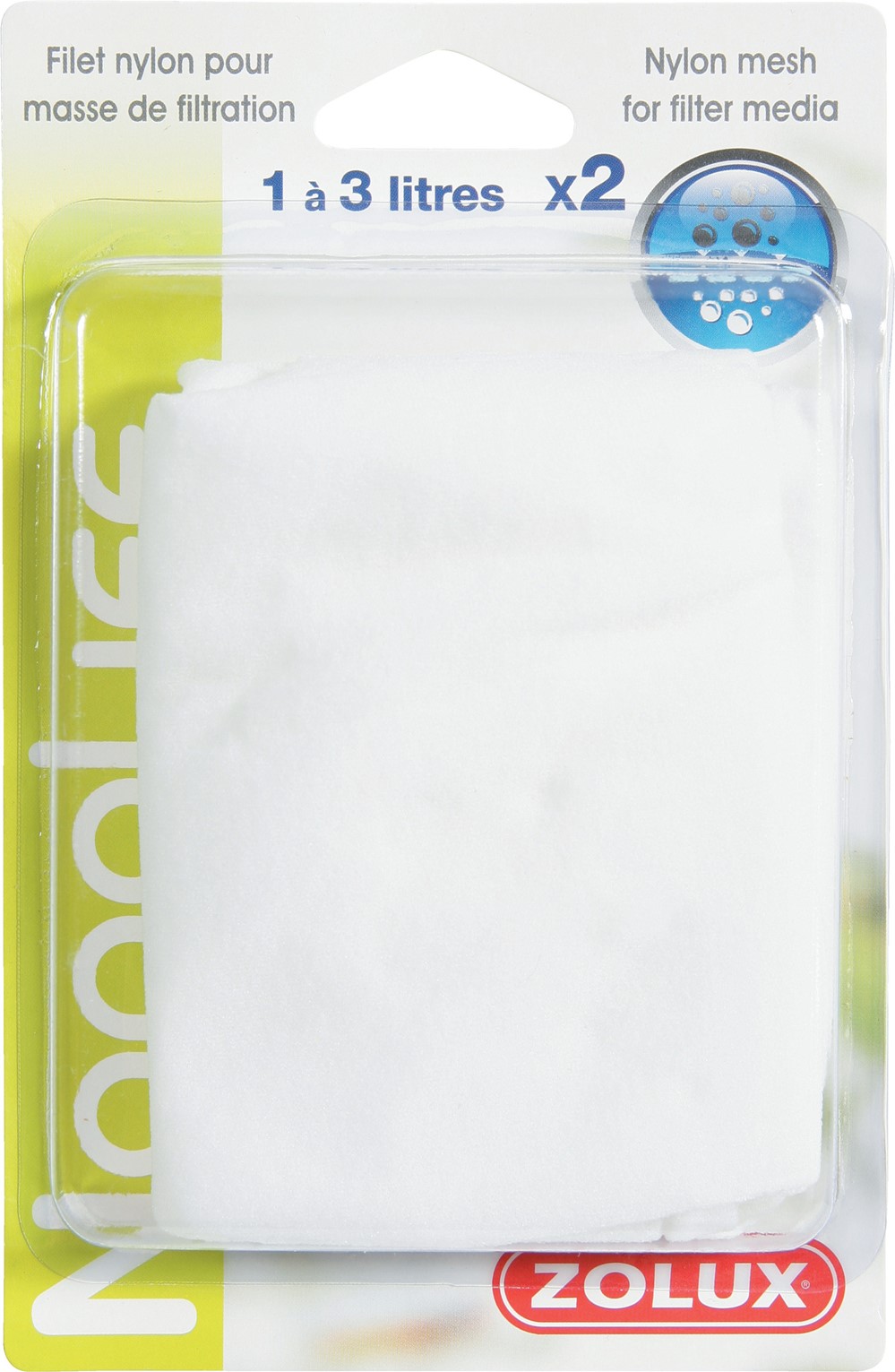 2 Filets en Nylon Aquarium Masse Filtrante 1-3L - ZOLUX