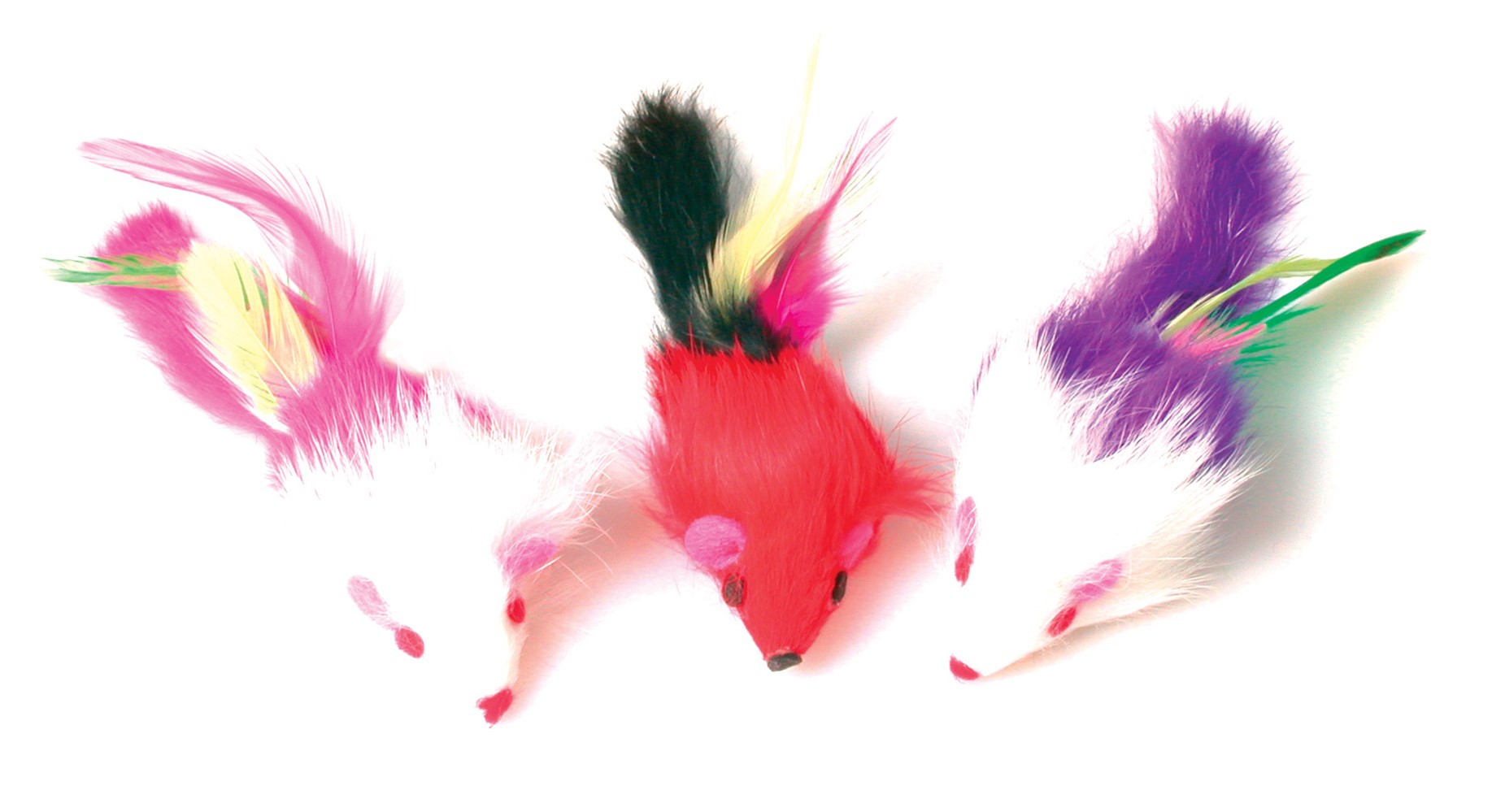 3 Souris Jouet Chat avec Plumes - ZOLUX