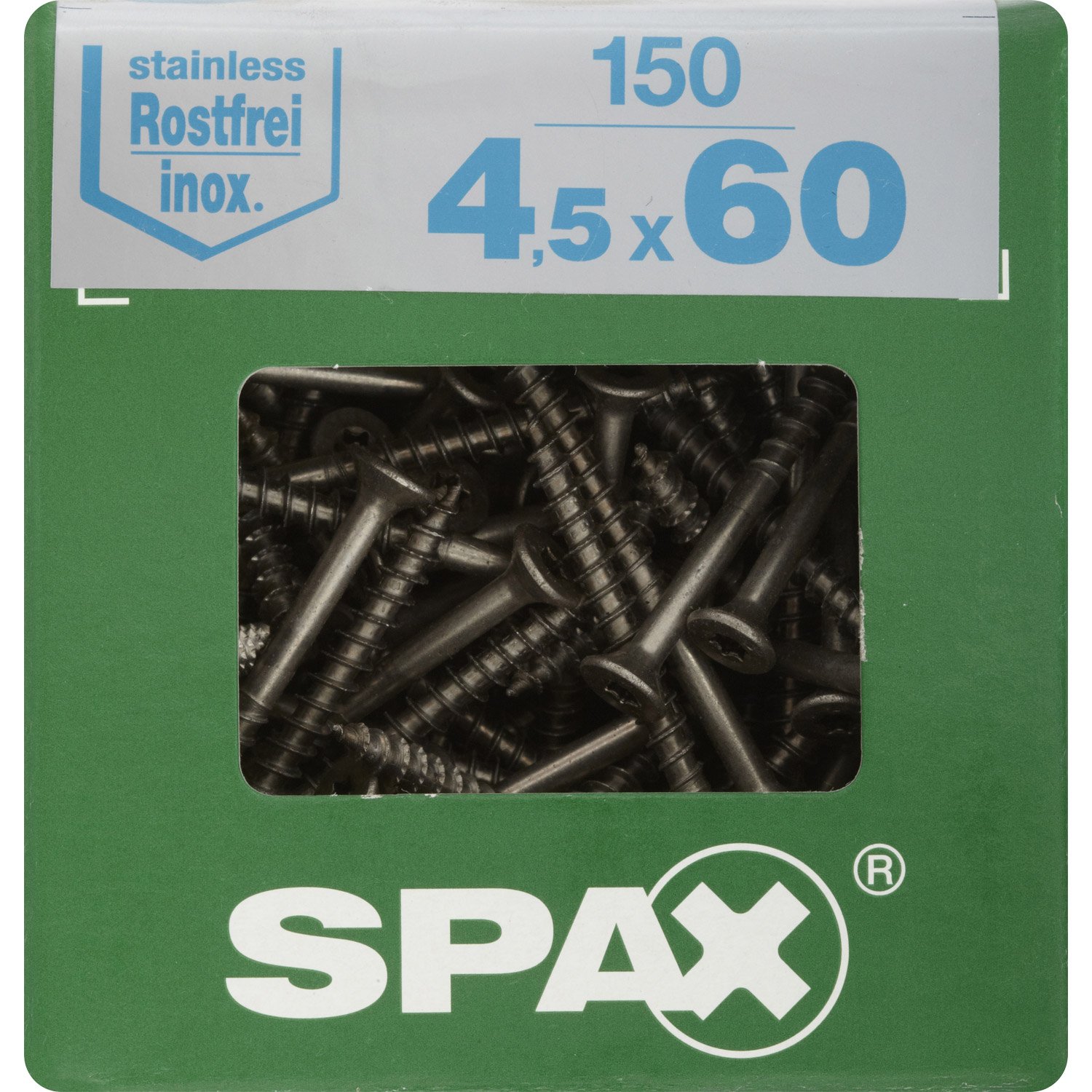 150 vis 4,5x60 tête fraisée empreinte t-star+ T20 inoxA2 SPAX