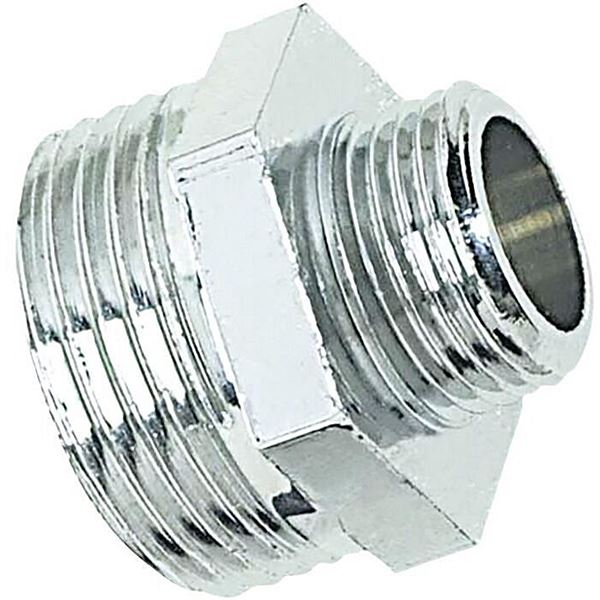 Mamelon laiton double mâle réduit 20x27 15x21 chrome - 6111682 - BOUTTE