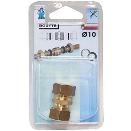 Raccord instantané laiton égal Ø10 12x17 - 1118228 - BOUTTE