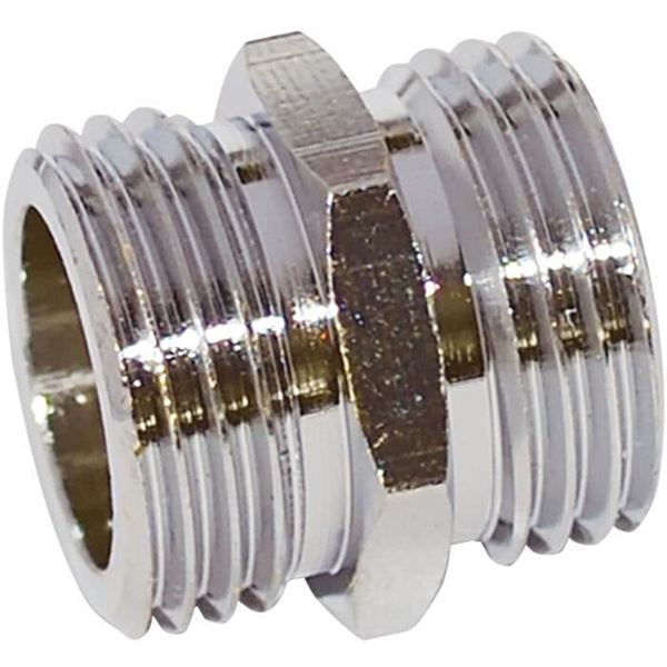 Mamelon laiton double mâle égal 15x21 chrome - 6111361 - BOUTTE