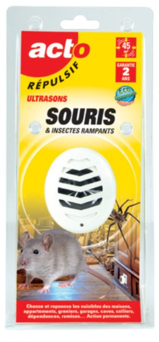 Répulsif Ultrasons Souris - Insectes rampants et Araignées - RETRO