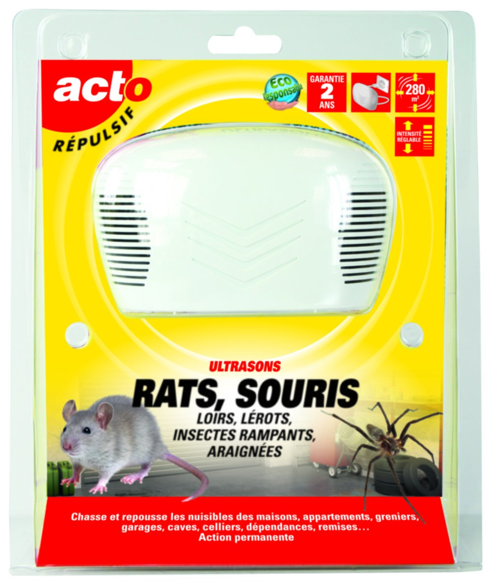 Répulsif ultrasons rats et souris, loirs, lérots - RETRO