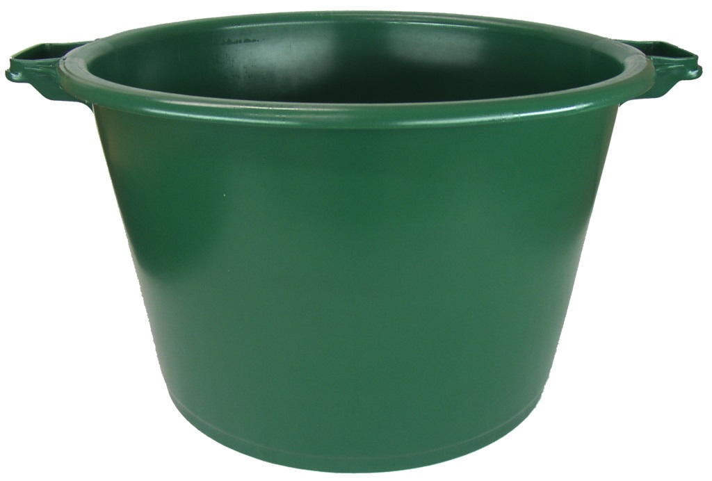 Cuveau plastique vert avec poignée 80L