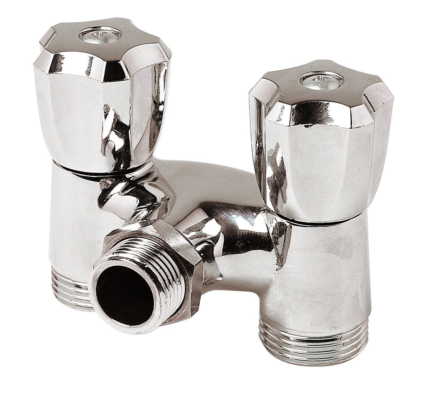 Robinet 2 sorties droit M15/21-M20/27